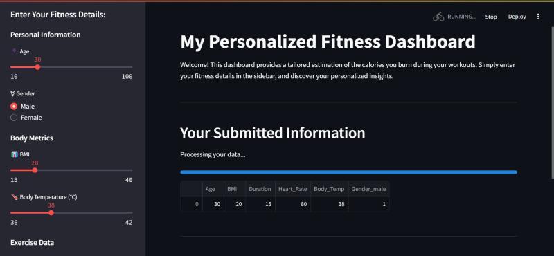 Personalized Fitness Dashboard